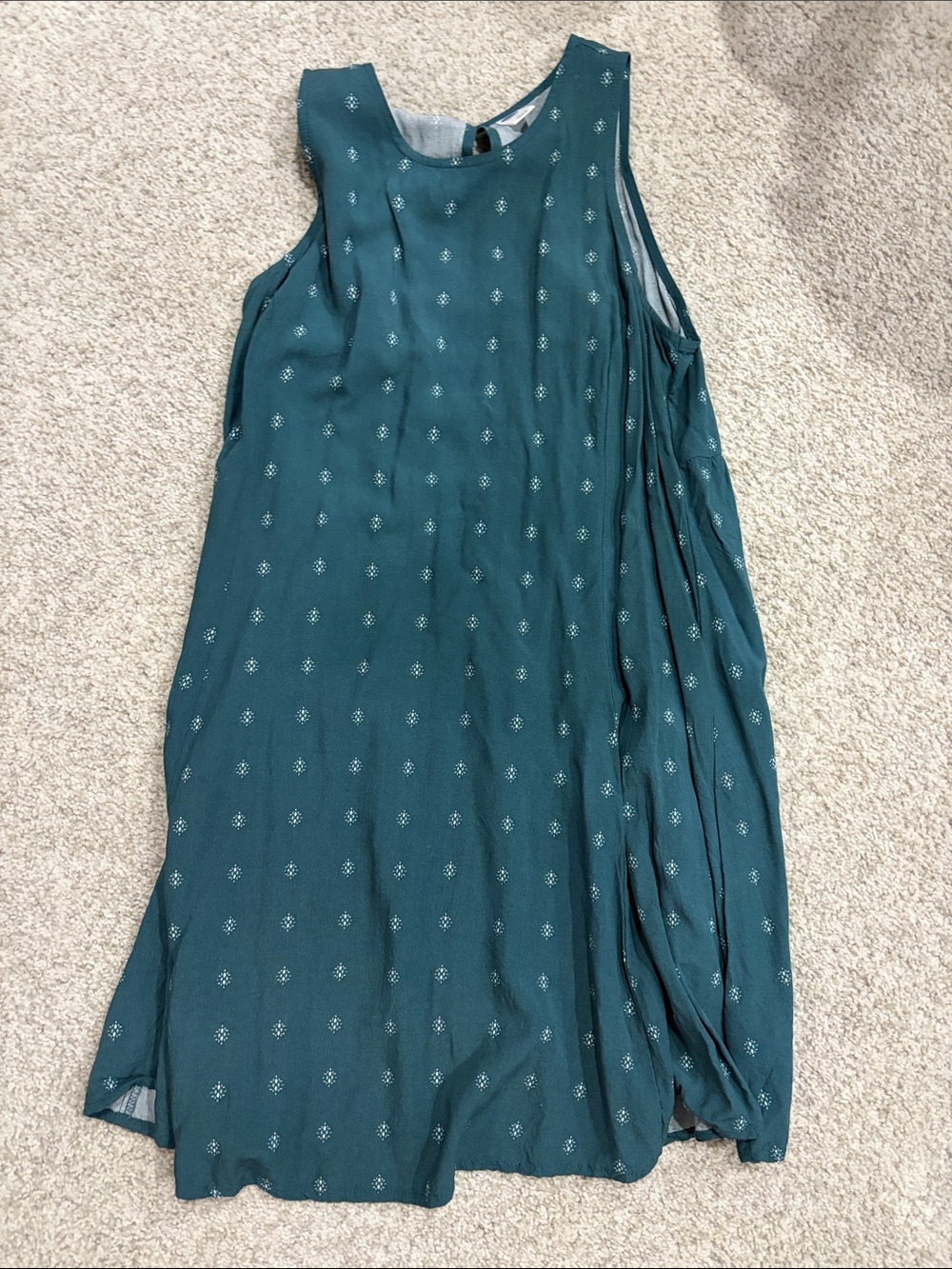 Old Navy Teal Sleeveless Printed Midi Dress